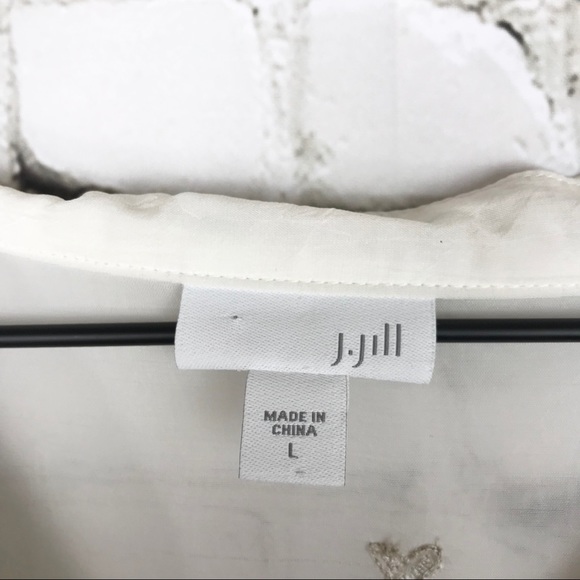 J.Jill Embroidered Sheer Tunic White Embellished - Picture 6 of 6